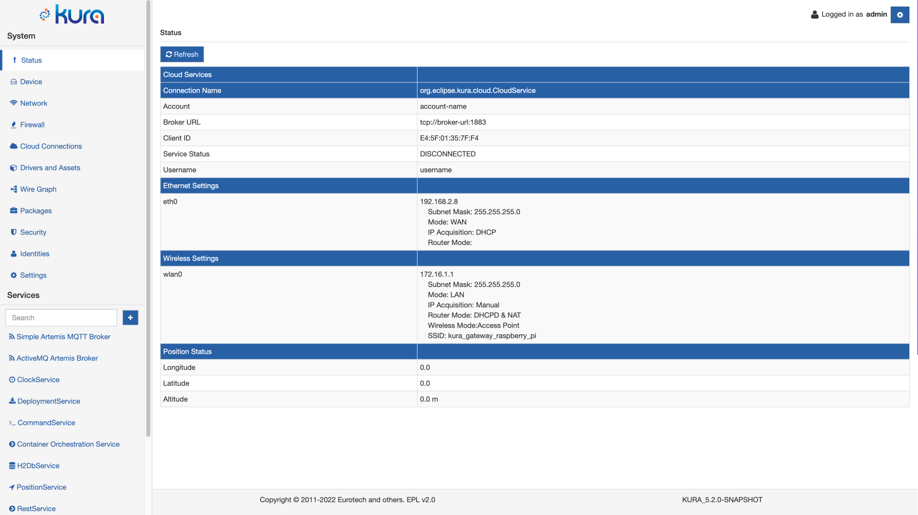 Gateway Admin Console