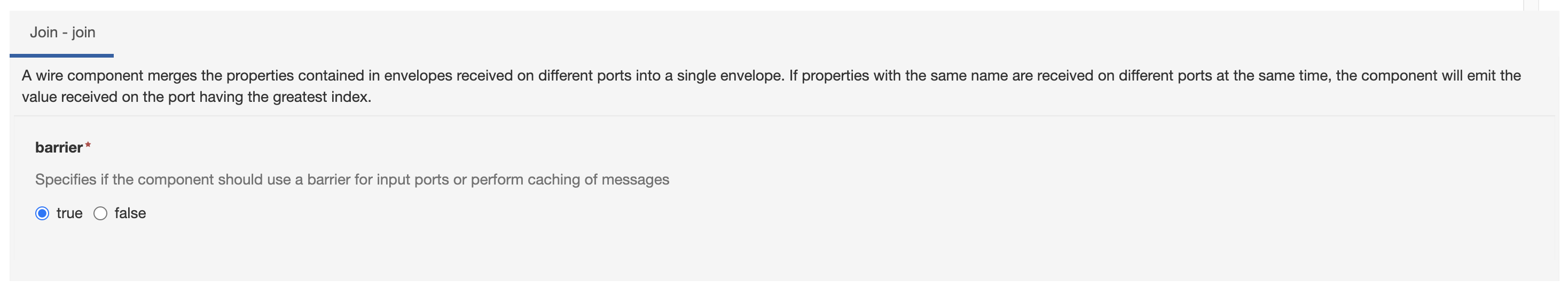 Join Component Configuration